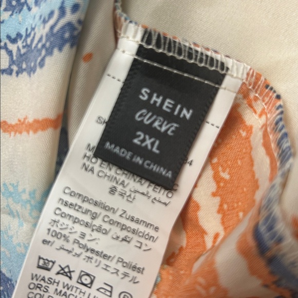 SHEIN Shirt with Orange and Blue Stripes - Picture 5 of 7